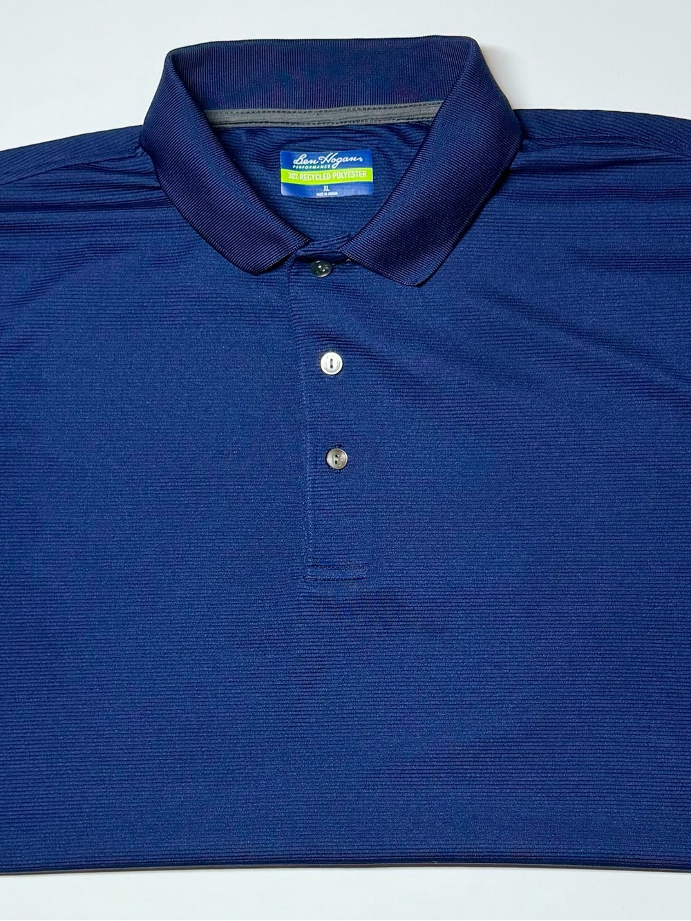 Ben Hogan Performance Golf Polo Men’s XL‎ Navy Blue Textured Ottoman Knit